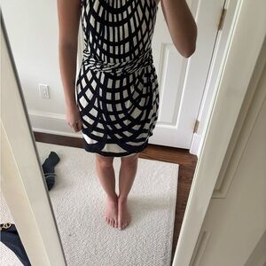 Theory Black and White Sheath Midi Dress